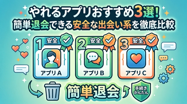 やれるアプリおすすめ3選！簡単退会できる安全な出会い系を徹底比較